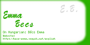 emma becs business card
